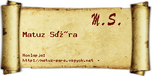 Matuz Sára névjegykártya