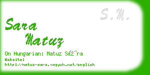 sara matuz business card